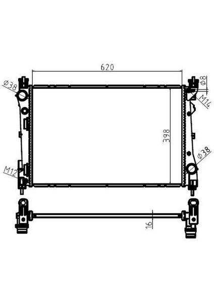 MGA-80407 - Su Radyatoru Brazıng - (Fıat: Doblo 1.3 Jtd 1.6jtd 1.9 Mjtd ) 620×398×16