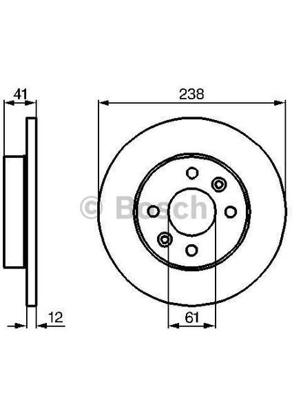BOSCH-0986478105 - On Fren Aynası (Dıskı) R9 R11 R19 R21 Clıo I Iı Symbol Expres Megane I Logan Sandero 1.2 / 1.4 / 1.6 / 1.9