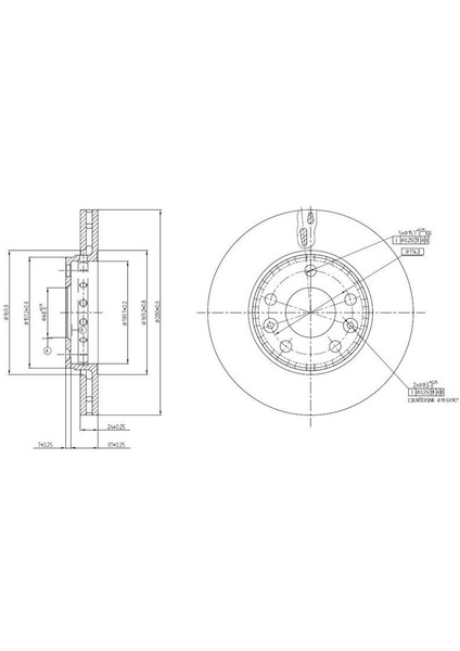 -50414 - Fren Dısk On Hava Kanallı 280-5-(RENAULT : Fluence 2010> / Renault : Megane Iıı 2008>2015 / Renault : Megane Iv 2017> / Dacıa : Dokker 1.5 Dcı 2012> / Dacıa : Duster 2012>)