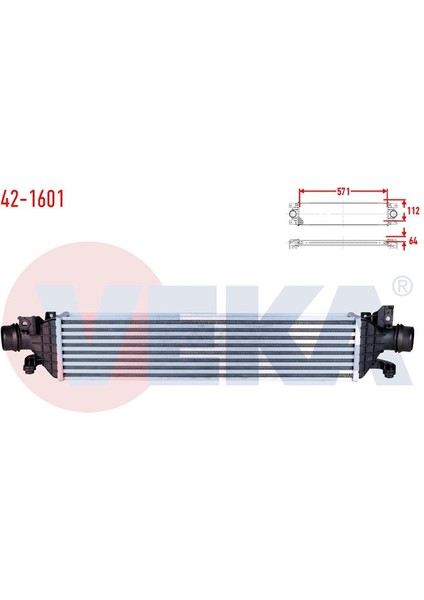 VEKA-42-1601 - Turbo Radyatoru (Intercooler) Chevrolet Aveo (T300) 1.3 D 2011-2014