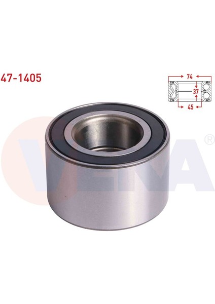 VEKA-47-1405 - Arka Tekerlek Rulmanı Sağ veya Sol 37×74×45 Bmw 5 Serısı (E28) 520 - 518 1980-1987