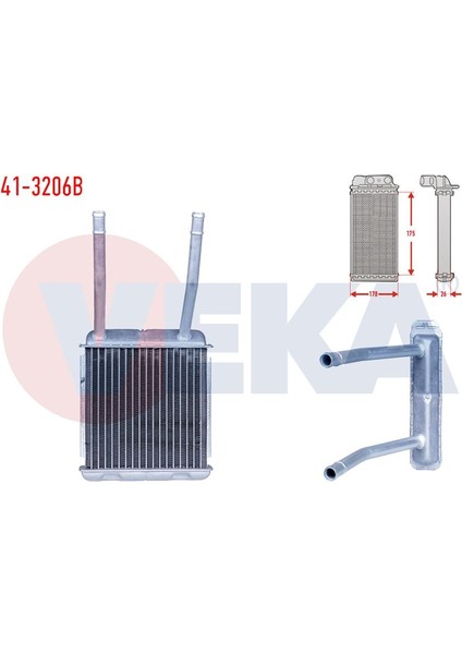 VEKA-41-3206B - Kalorıfer Radyatoru Brazıng Borulu Opel Vectra A 1.4 1988-1995