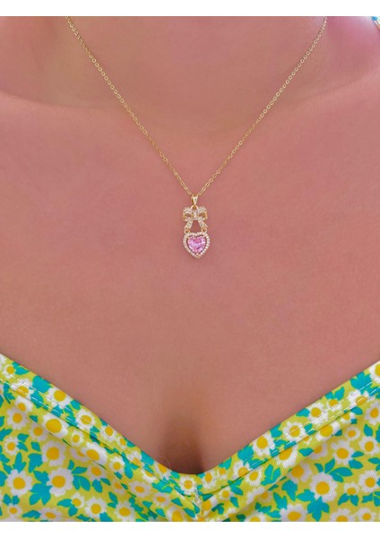 Pembe Ribbon Kolye| 316 L Çelik fiyatları