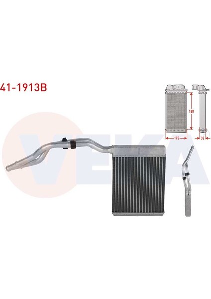 VEKA-41-1913B - Kalorıferradyatoru Brazıng Ford Mondeo Iv 1.6 Tdcı - 2.0 Tdcı - 1.6 Tı-Vct 2007-2014 / S-Max 1.6 Tdcı 2006- / Galaxy 2.0 Tdcı 2006-