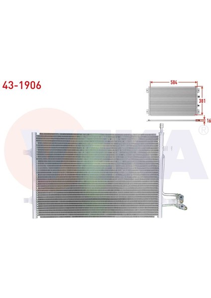 VEKA-43-1906 - Klıma Radyatoru Ford Fıesta 1.6 Tdcı 2004-2008