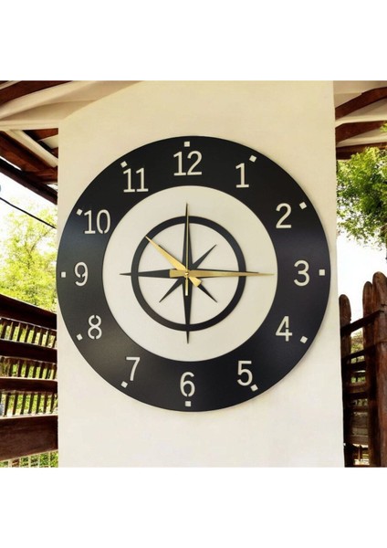 Rota Desenli Ahşap Siyah Renk Gemi Tekne Sayılı Hediyelik Sessiz Duvar Saati 50 cm fiyatları