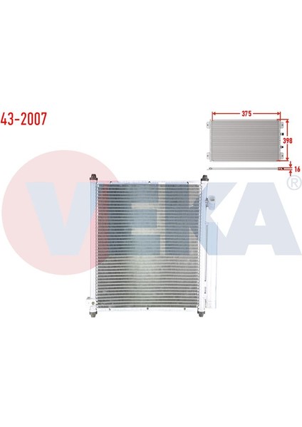 VEKA-43-2007 - Klıma Radyatoru Honda Jazz Iı (Gd) 1.2 Kucuk Klıma 2002-2008