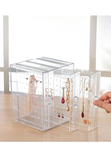 3 Çekmeceli Kolye Küpe Takı Düzenleyici Organizer Stand Takı Kutusu Takı Standı
