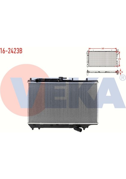 VEKA-16-2423B - Su Radyatoru Brazıng kıa Sephıa (Fa) 1.5i 16V M-T Ac+/- 1993-1996