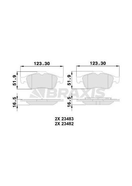 BRAXIS-AA0068 - Arka Fren Balatası Connect 1.8tdcı 02 /> Laguna Iı Iıı Latıtude Espace Iv Vectra C Nıssan Prımera