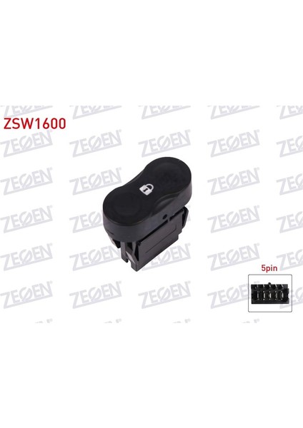ZEGEN-ZSW1600 - Kapı Kılıt Anahtarı 5 Pın Dacıa Duster 2009-2012 / Logan 2004-2012 / Sandero 2008-2013