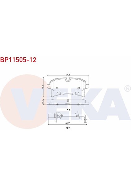 VEKA-BP11505-12 - Fren Balata Arka Ikazlı Audı A8 (4h_) 3.0 Tdı 2009-