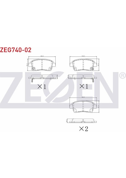 ZEGEN-ZEG740-02 - Fren Balata On Ikazlı Toyota Yarıs (_CP10) 1.3i 1999-2005 / Yarıs (_CP10) 1.0i 1999-2005 / Celıca (ZZT23_) 1.8 16V Vvt-I 1999-2005