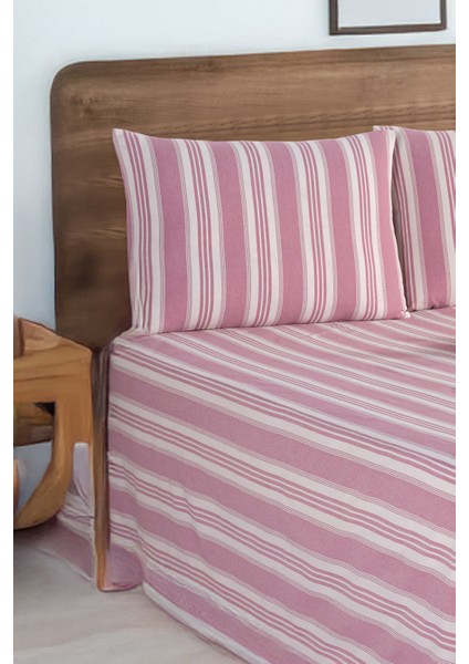 Sport Çizgili Çarşaf + Yastık Kılıfı Seti Tek Kişilik Soft Line Bordo fiyatları