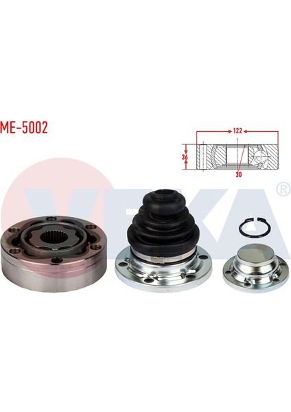 VEKA-ME-5002 - Aks Kafası Sol-Sag On Ic 30×36×122 Mercedes Vıto (638) 108 Cdı 1997-2003