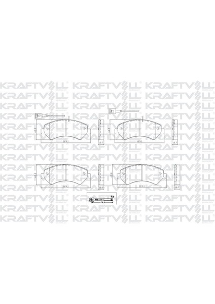 KRAFTVOLL-07010045 - On Fren Balatası Ducato Iıı Boxer Iıı Jumper Iıı 2.2hdı 3.0hdı 16Q / 20Q 06> Karsan Jest 14>