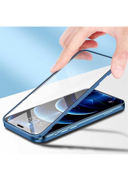Apple iPhone 13 Pro Max Uyumlu Kılıf Ince Mat Cam + Arka Kapak 360 Tam Koruma Ledo Arbinovo