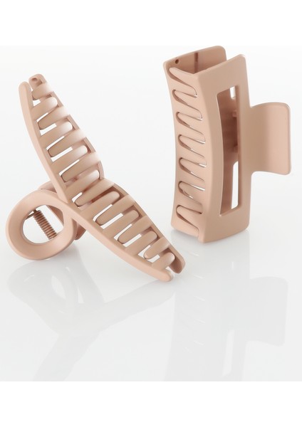 2'li Set Kaymaz Mat Görünümlü Mandal Saç Tokası