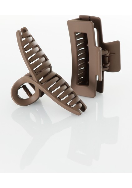 2'li Set Kaymaz Mat Görünümlü Mandal Saç Tokası