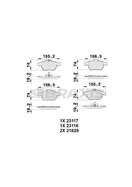 BRAXIS-AB0130 - On Fren Balatası Astra G Corsa C Zafıra B