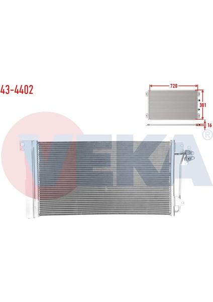 VEKA-43-4402 - Klıma Radyatoru Volkswagen Transporter V (7ha,7hh,7ea,7eh) 1.9 Tdı A-T/m-T 2003-2011