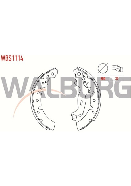 WALBURG-WBS1114 - Fren Pabuc Balata Arka Toyota Carına E (_T19_) 1.6 Levyelı 200×37 mm 1992-1997/CARINA E (_T19_) 1.8i 1992-1997/CARINA E (_T19_) 2.0 D 1992-1997/CARINA E (_T19_) 1.8i 1992-1997