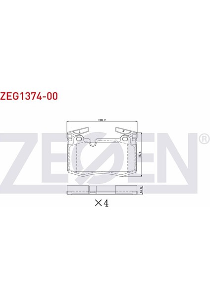 ZEGEN-ZEG1374-00 - Fren Balata On Ikazlı Mını Cooper (R56) 1.6 D 2006-2013/ 1.6i 2006-2013/ Mını Cooper (R56) One 1.6 2006-2013/ 1.6 D 2006-2013
