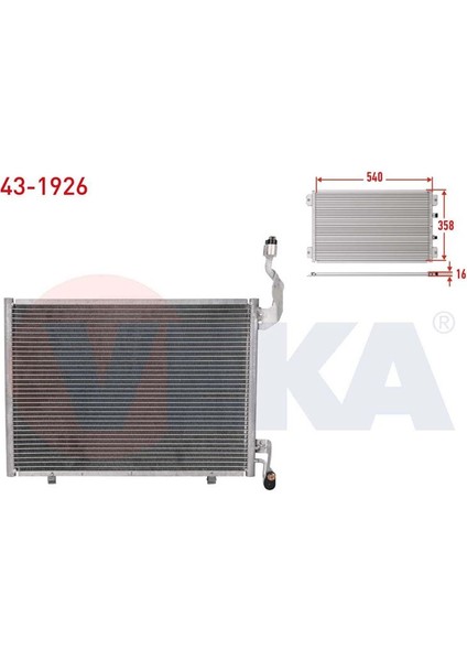 VEKA-43-1926 - Klıma Radyatoru Ford Fıesta Vı 1.6 Tdcı 2008-2012