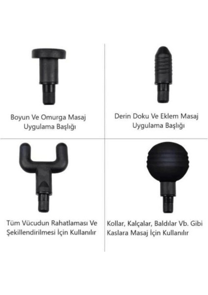 Darbeli Titreşi ml i Tabanca Masaj Aleti 4 Başlıklı Şarjlı Cihaz indirimleri