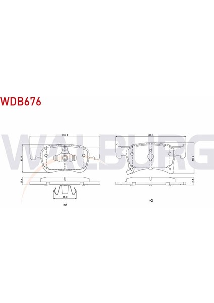 WALBURG-WDB676 - Fren Balata On Ikazlı Opel Corsa E 1.3 Cdtı 15 Jant 2014- / Corsa E 1.2 2014- / Corsa E 1.4 2014- / Adam 1.2 2013- / Adam 1.4 2013-