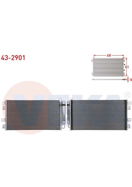 VEKA-43-2901 - Klıma Radyatoru Mını Cooper (R50,R53) 1.6i 16V 2001-2006 / Cooper One 1.6i 16V 2001-2006 / Cooper S