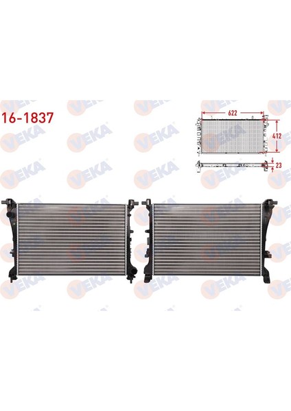 VEKA-16-1837 - Su Radyatoru Mekanık Fıat Egea 1.3 Mjt M-T Ac+/- 2015-