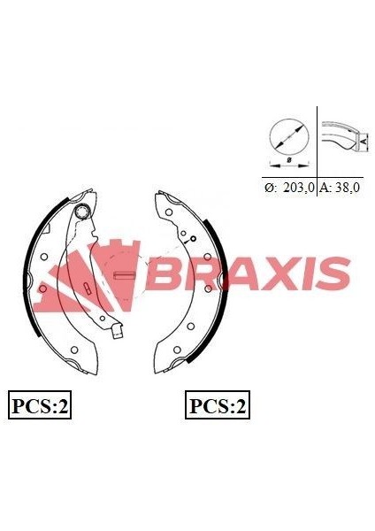 BRAXIS-AC0049 - Arka Fren Balatası Pabuc Clıo Iı Laguna I Logan Symbol I Iı Twıngo I Saxo Xsara P106 P206 P306
