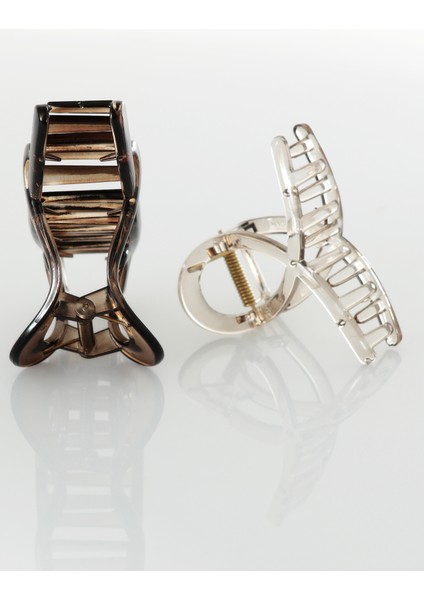 2'li Set Kalp Model Parlak Mandal Saç Tokası