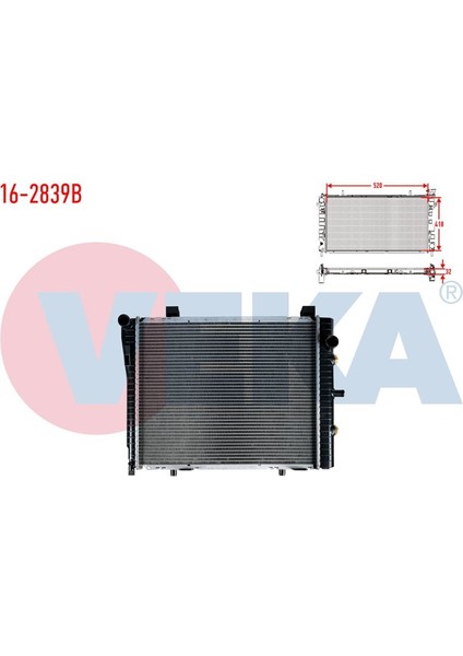 VEKA-16-2839B - Su Radyatoru Brazıng Mercedes C Class (W202) C 200 Kompresor A-T/m-T Ac+ 1993-2000