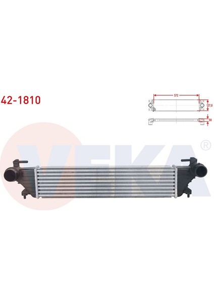 VEKA-42-1810 - Turbo Radyatoru (Intercooler) Fıat Egea 1.3 Mjt 2015-
