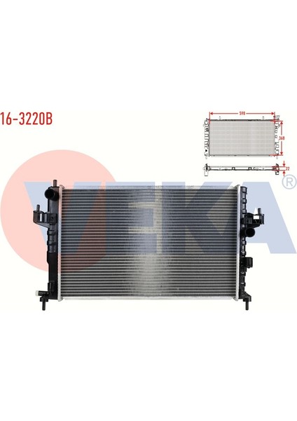 VEKA-16-3220B - Su Radyatoru Brazıng Opel Corsa C 1.7 Dtı M-T 2000-2006