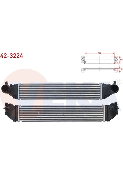 VEKA-42-3224 - Turbo Radyatoru (Intercooler) Opel Astra K 1.0i Turbo 2015-