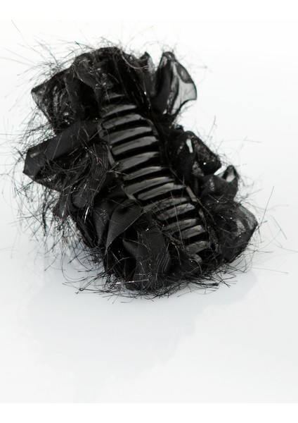 Tüy Detaylı Şık Tüllü Mandal Saç Tokası