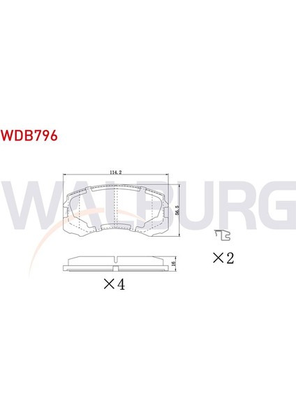 WALBURG-WDB796 - Fren Balata On Mıtsubıshı Lancer (Csw) 1.6 15.5mm 2003-2008