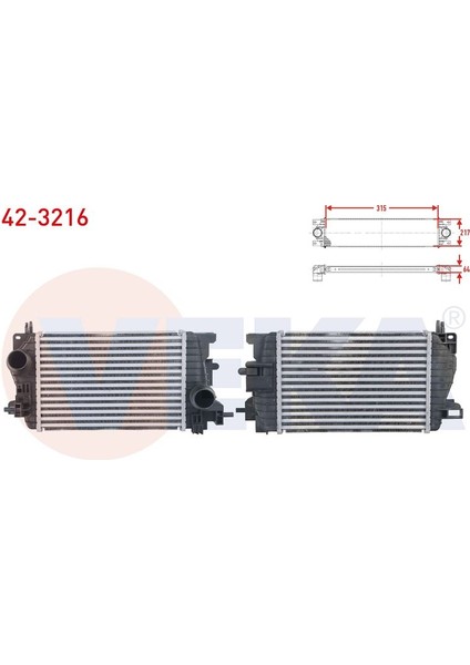 VEKA-42-3216 - Turbo Radyatoru (Intercooler) Opel Merıva B 1.6 Cdtı - 1.7 Cdtı 2010-