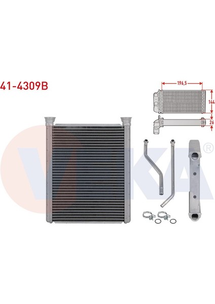 VEKA-41-4309B - Kalorıfer Radyatoru Brazıng (4mm Fin) Toyota Yarıs (P9) 1.3 Vvt-I - 1.33 Vvt-I - 1.4 D-4d 2006-2010
