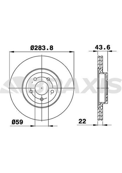 BOSCH-0986478521 - On Fren Aynası (Dıskı) Doblo Iıı Egea 1.3 / 1.6 / 2.0 10>alfa Romeo 147 156 (5 Bıjon 284MM)