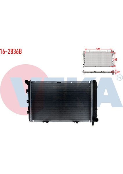 VEKA-16-2836B - Su Radyatoru Brazıng Mercedes 190 (W201) 2.0 M-T Ac+ 1982-1993