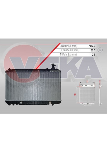 VEKA-16-5001B - Su Radyatoru Brazıng Chery Tıggo 2.0 A-T Ac+/- 2010-