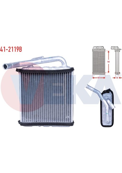 VEKA-41-2119B - Kalorıfer Radyatoru Brazıng Hyundaı H100 2.5 D Ac 1993-2004