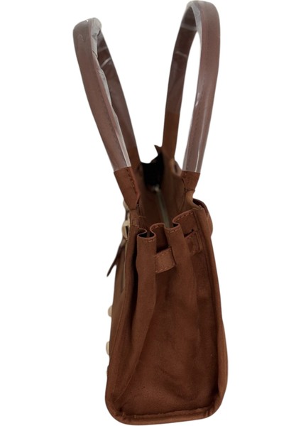 Kadın Süet Gold Detaylı Şık El ve Kol Çantası modelleri