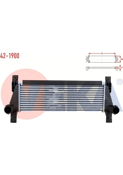 VEKA-42-1900 - Turbo Radyatoru (Intercooler) Ford Ranger (Tke) 2.2 Tdcı 2011-