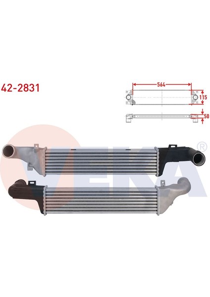 VEKA-42-2831 - Turbo Radyatoru (Intercooler) Mercedes E-Serısı (W210) E 300 Turbo-D 177 Hp 1996-1999