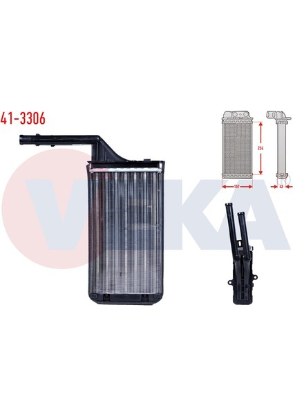 VEKA-41-3306 - Kalorıfer Radyatoru Mekanık Peugeot 106 I (1A,1C) 1.4 1991-1996